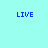 Static image with six blue 'LIVE' text elements on a light cyan background, each positioned above or below yellow rectangular blocks.