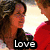 Two side-by-side pixelated images of a couple kissing, with text overlays reading "Love" and "them."