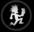 Animated circular icon shows a stylized figure with spiky hair running in place, cycling through four distinct poses against black background.