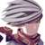 Pixelated 50x50 AIM buddy icon showing a character with silver hair, pink skin, and red clothing against white background.