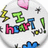 Pixelated circular icon with 'I Heart!' text, pink heart, yellow lightning bolts, green exclamation marks, blue puzzle pieces on white background.