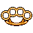 Pixelated golden-brown pretzel with interwoven loops and black outlines on a solid gray background.