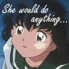 Two anime-style characters with text overlays; left character has dark hair and green clothing, right character has silver hair and red clothing.