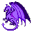 Purple dragon with wings and tail on gray background, green text 'Original Icons .com' on dark green background.
