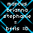 Pixelated text listing names and a variable assignment over a blue background with visible motion blur