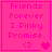 Four identical pink square display text and symbols with varying heart counts