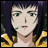 Pixelated anime-style character with purple hair and yellow jacket on left, alongside pixelated text "Anime IM" above smaller "COM" on black background.