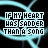 Animated text-based icon with light blue pixelated words on black background, featuring shifting phrases and subtle color variations.