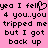 Pixelated text on pink background with black lettering, featuring repeated phrases and a heart symbol replacing 'o' in 'fell'.