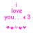 Pixelated pink text reads "i love you... <3" with five small hearts below, two of which are lighter pink in the second frame.