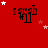 Red background with repeated 'sarah #11' text and scattered white and pink stars in a pattern
