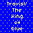 Blue background with white pixelated text reading "TravisV The King of blue" repeated in a pattern