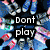 A collage of six distinct pixelated images with overlaid text, each depicting different scenes and objects.