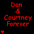 Red text on black background reads 'Dan & Courtney Forever' with varying numbers of red stars below, some frames showing star count changes.