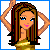 Pixelated character in gold dress with long brown hair, shown across six positions with varying poses and expressions