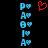 blue pixelated icons with heart symbols on a black background, featuring a single red heart icon at the top center