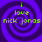 Four identical display a purple spiral background with green text reading "i love nick jonas" in pixelated font