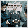 Animated sequence showing characters from Harry Potter with text overlays and motion blur effects.