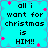 Pixelated turquoise background with pink star shapes and blue diamond patterns, displaying repeated text "all i want for christmas is HIM!!" in black pixel font.