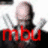 A pixelated image of a bald man with crossed arms, overlaid with red text reading 'mbu' on a white background.