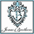 A pixelated shield-shaped icon with a blue and black color scheme, featuring an anchor symbol at its center and cursive text below.