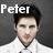 Two side-by-side pixelated images of a person with dark hair and a white shirt, each with distinct text above the head.