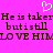 Pixelated text on bright pink background with white heart symbol above, displaying repeated phrases and partial words.