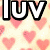 Pixelated text fragments on a heart-patterned background with partial words like 'luv', 'pp', and 'Day' visible.