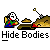 Animated contact sheet showing 16 frames of a pixel art character digging with a shovel, revealing buried bodies in sequential animation frames.