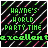 Green text 'HAYNE'S WORLD PARTY TIME' on black background with diagonal stripes, repeated across multiple of a