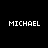 Four display the name "MICHAEL" in white pixelated text over red and black backgrounds with varying red glow intensities