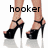 A static image of a person's legs wearing black platform high-heeled sandals with ankle straps, positioned on a reflective white surface.
