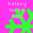 Pixelated green snowflake-like symbol on bright pink background with 'kelsey loves sam' text above it, four variations of the symbol's orientation visible.