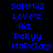 Blue pixelated text on black background with heart and comma symbols in three , showing animation changes across frames