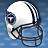 White football helmet with blue and red logo on side, displayed in of repeated images against light blue background