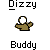 Pixelated character with white face and brown body appears in multiple circular frames with text labels above and below.