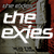 Static pixelated icon featuring white text "the exies" over a dark abstract background with red and gray tones.