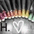 Animated sequence showing text evolving from 'H.' to 'Hello.' with a white heart symbol, set against a striped background with pink and green accents.