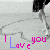 A grayscale image of a person in a dress with pink and blue text reading 'I Love you' overlaid, showing animation changes in the text color.