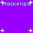 Pixelated text 'Mackenzie' appears twice on a purple background with scattered white star shapes.