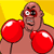 Animated contact sheet of a cartoon boxer character with red gloves against yellow background, showing sequential motion frames from static pose to close-up punch.