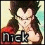 A character with spiky dark hair and red clothing appears in a of , each showing the same pose with subtle color variations in the background