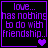 Four identical display purple pixelated text on black background with varying heart symbols
