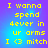 Yellow pixelated text on a blue-purple gradient background with four identical arranged in a