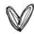 Black-and-white heart-shaped icon with layered outline strokes, displayed in a