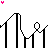 Animated contact sheet showing 18 sequential frames of a stick figure walking across a bar graph with pink heart accents on white background.