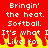 Red background with white pixelated text reading 'Bringin' the heat. Softball. It's what I Live for.' and yellow-orange pixelated flames at the bottom.