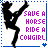 A 48x48 pixel animated contact sheet showing two sequential frames of a cowboy-themed buddy icon with silhouetted figures and purple text.