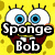 Pixelated cartoon characters SpongeBob and Patrick with text overlays on separate backgrounds, plus a 'LOVE THEM!!' graphic.