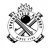 Black and white pixelated icon with central dark circle surrounded by radiating lines forming a symmetrical pattern resembling an atomic structure or stylized flower.